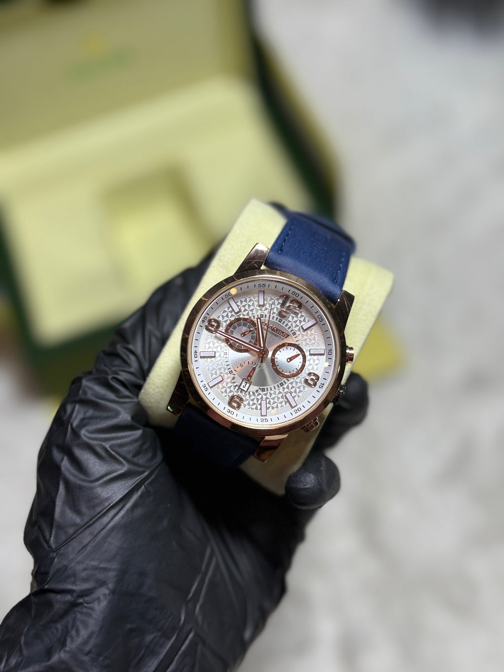 CHAXIGO FR4523G Men’s Blue Leather Strap Analog Fashion Watch