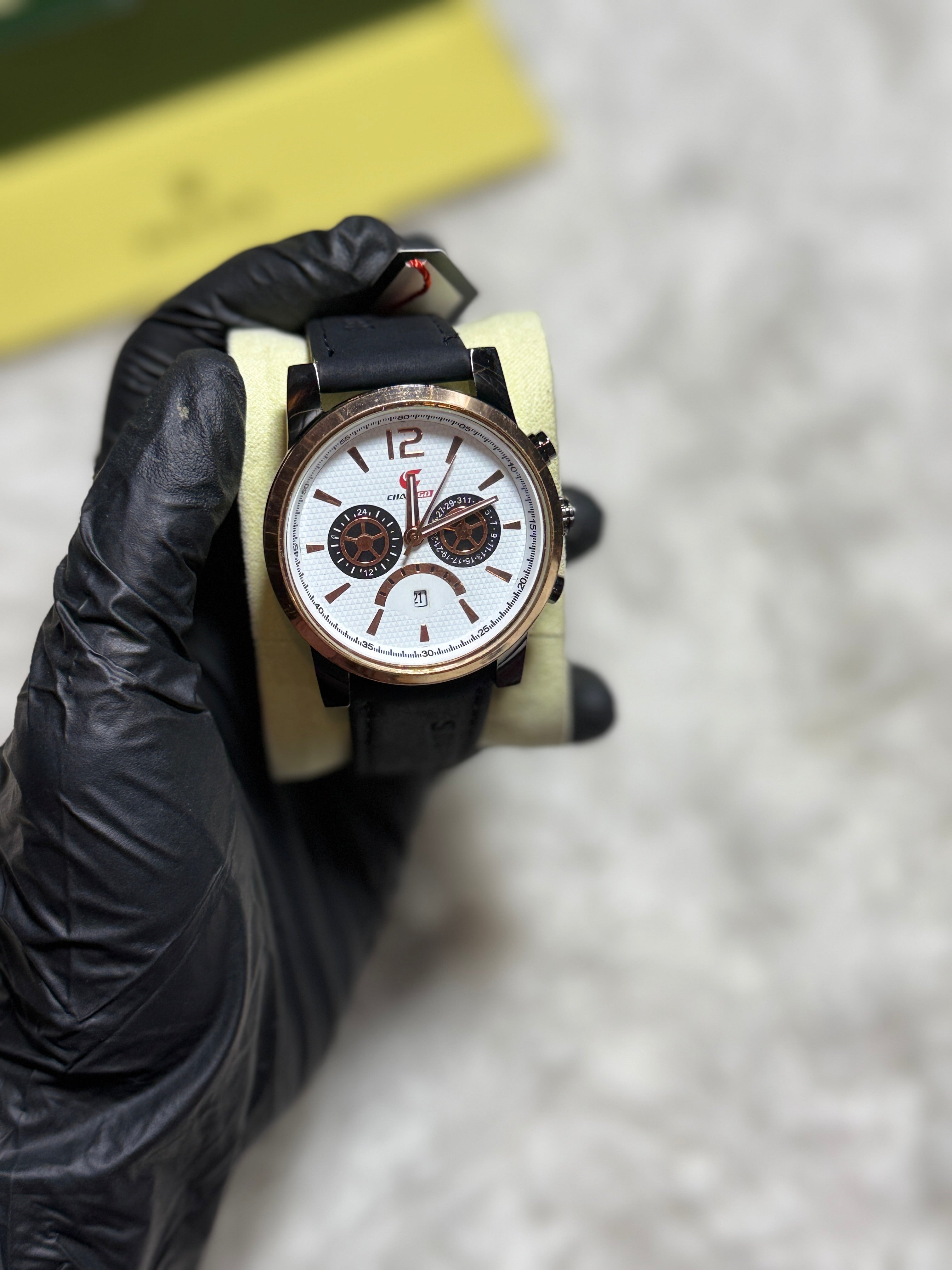 CHAXIGO FR4523G Men’s Blue Leather Strap Analog Fashion Watch