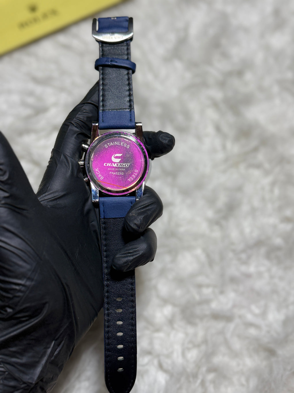 CHAXIGO FR4523G Men’s Blue Leather Strap Analog Fashion Watch