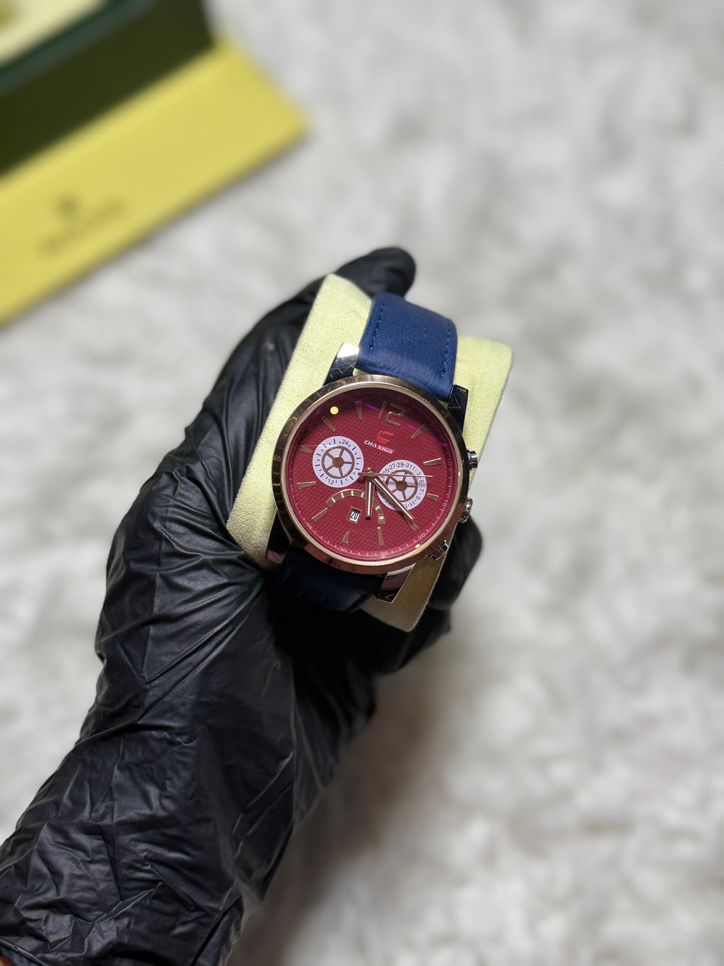 CHAXIGO FR4523G Men’s Blue Leather Strap Analog Fashion Watch