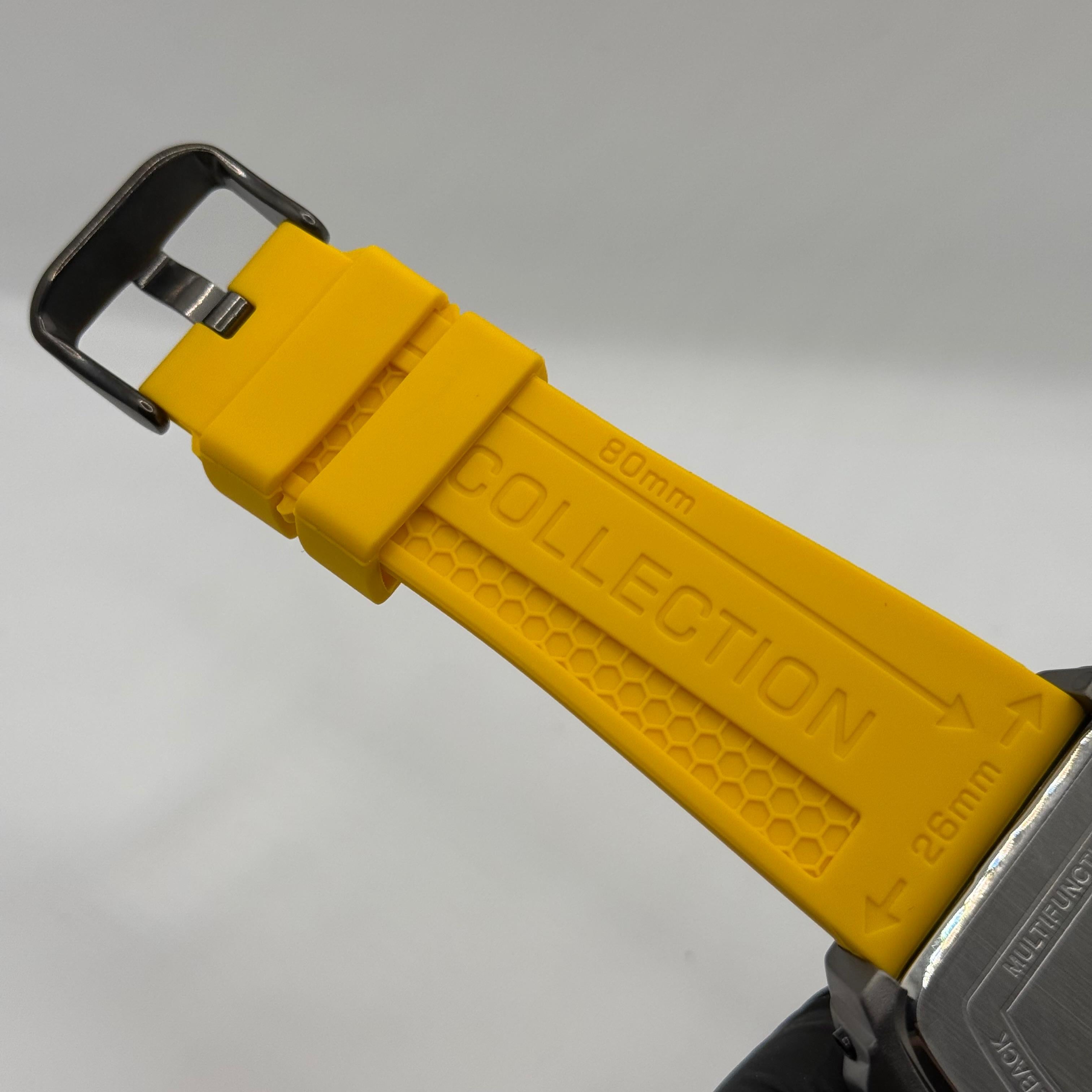 Ferrucci Stop Watch Yellow Strap With 1 Year Warranty